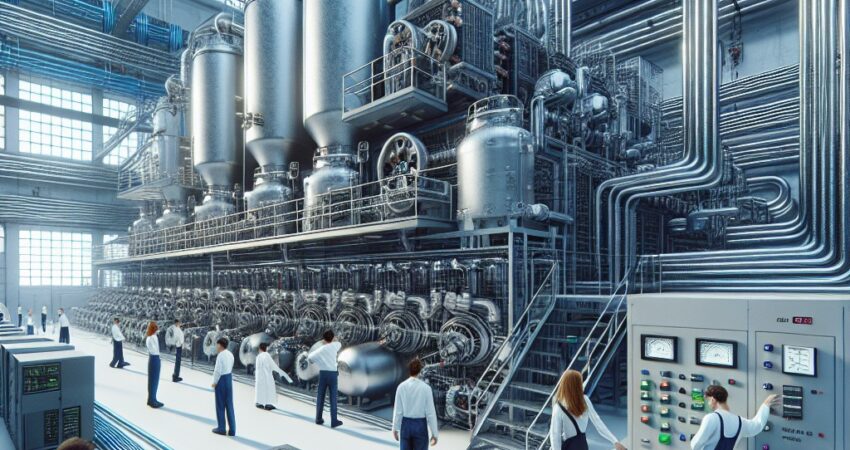 Instalacje chłodnicze w systemach chłodzenia procesów przemysłowych.